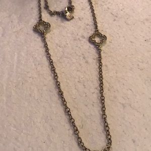 BR rhinestone long necklace